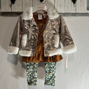 LITTLE LASS JACKET SHIRT AND PANTS 18 MONTHS GIRLS NEW LOT OF 3